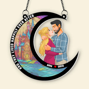 Personalized Gifts For Couple Suncatcher Ornament 04natn290724da Romantic Couple In The Castle - Ornament - GoDuckee