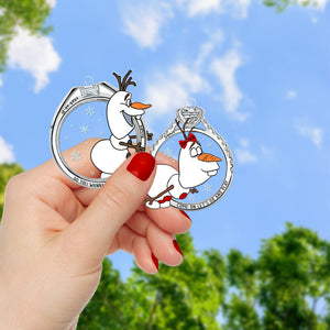 Personalized Gifts For Couple Matching Ornament, Naughty Snowman in Christmas Rings 01tgqn270924 - Ornament - GoDuckee