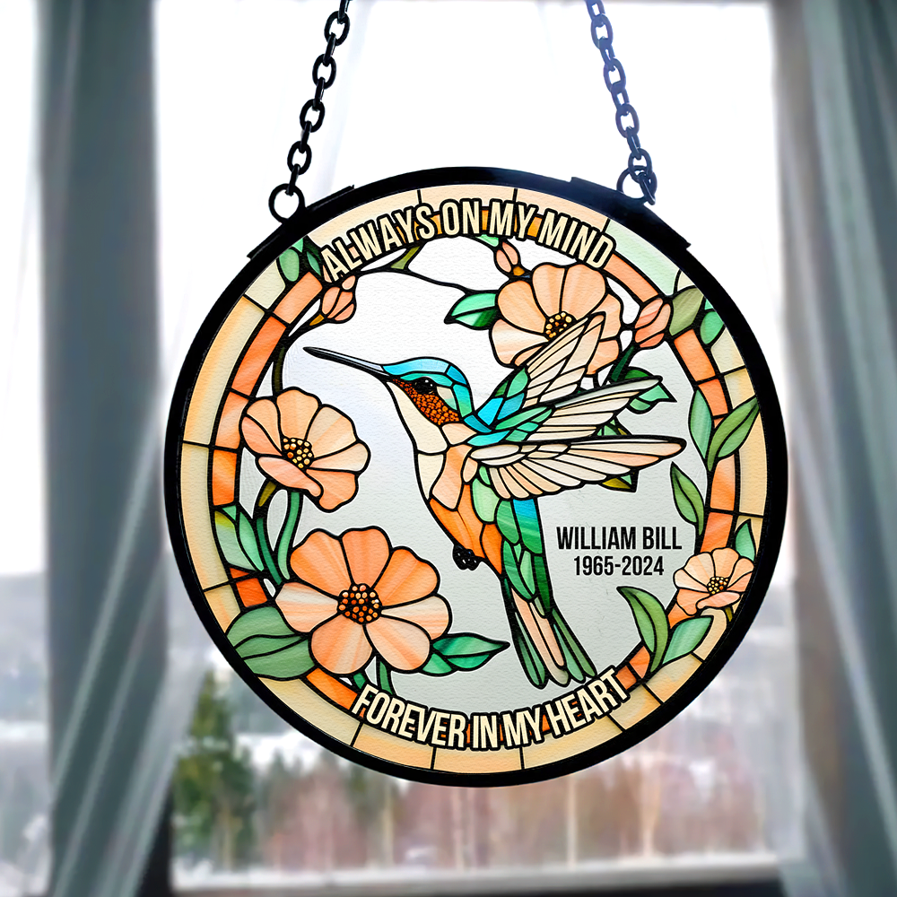 Personalized Heaven Hummingbird Suncatcher, In Loving Memory Of The Lost Loved One 03qhpu280225 - Ornament - GoDuckee