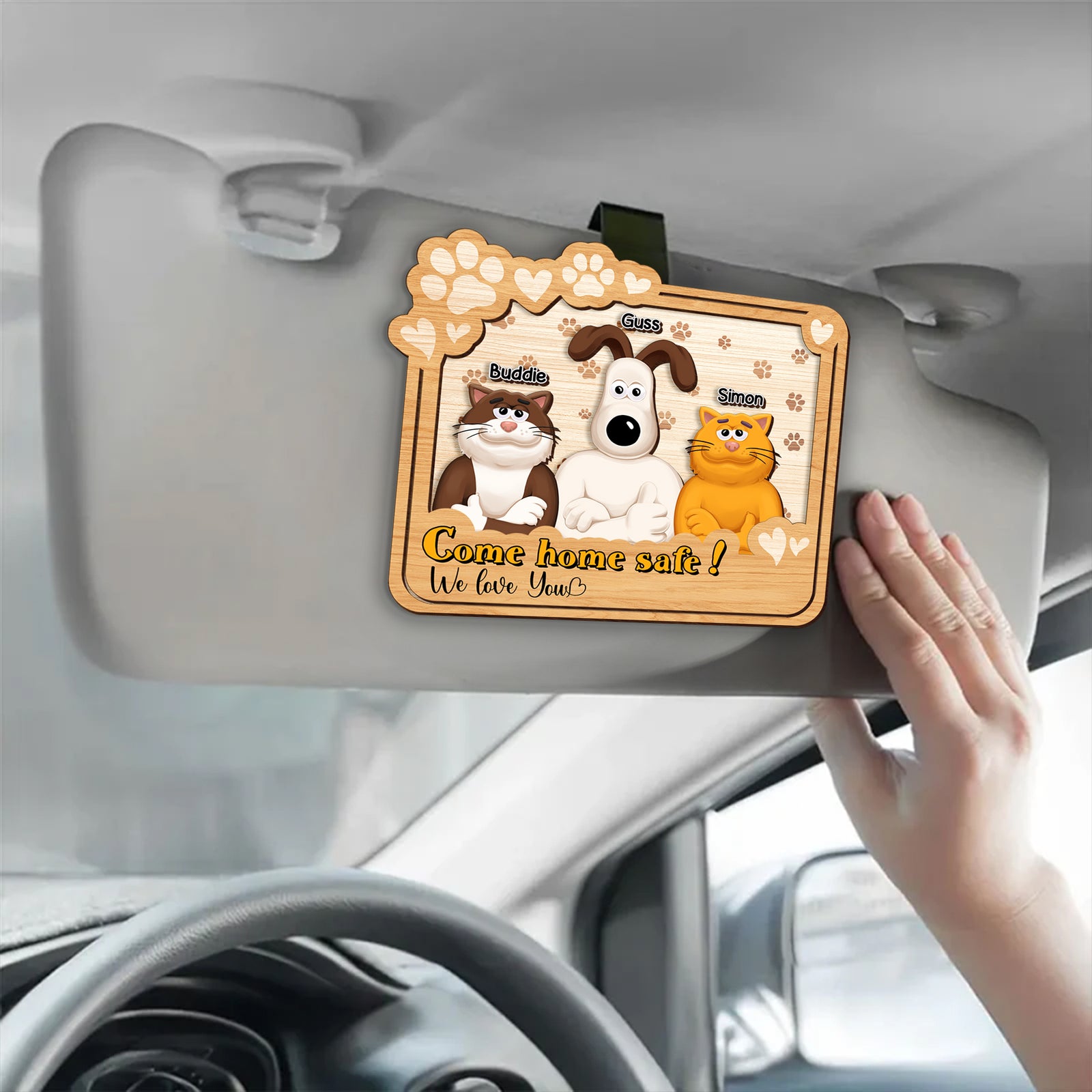 Personalized Car Visor Clip For Parents - Come Home Safe Reminder 01KALU200225PA - Car Visor Clip - GoDuckee