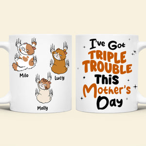 Personalized Gifts For Cat Lovers Coffee Mug Triple Trouble 04ohpu230224 - Coffee Mugs - GoDuckee