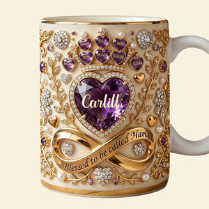 Crystal Heart Coffee Mug - Personalized Gifts For Moms And Grandmas 02padt100326 - Coffee Mug - GoDuckee