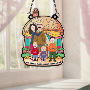 Personalized Gifts For Family Suncatcher Ornament, Love Makes A Family 04tgpu120225hg - Ornament - GoDuckee
