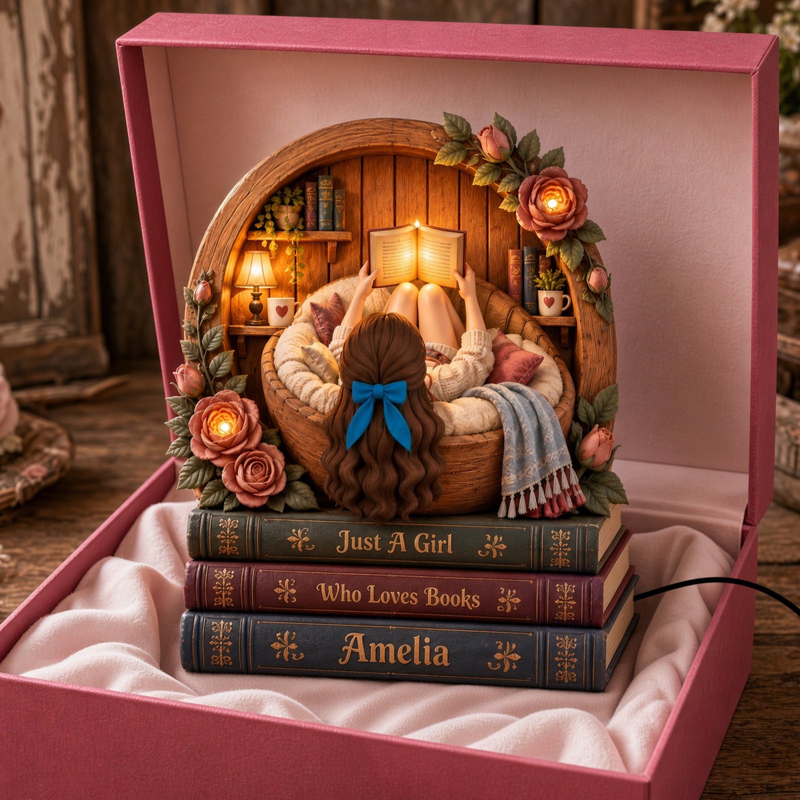Book Lover Light Box - Personalized Gifts For Bookworm Acrylic Light Box 01PALU110926 - Light Box - GoDuckee