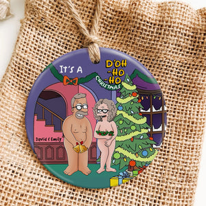 Personalized Gifts For Couple, Funny Cartoon Couple Christmas Ornament 02toqn120724hg - Ornament - GoDuckee