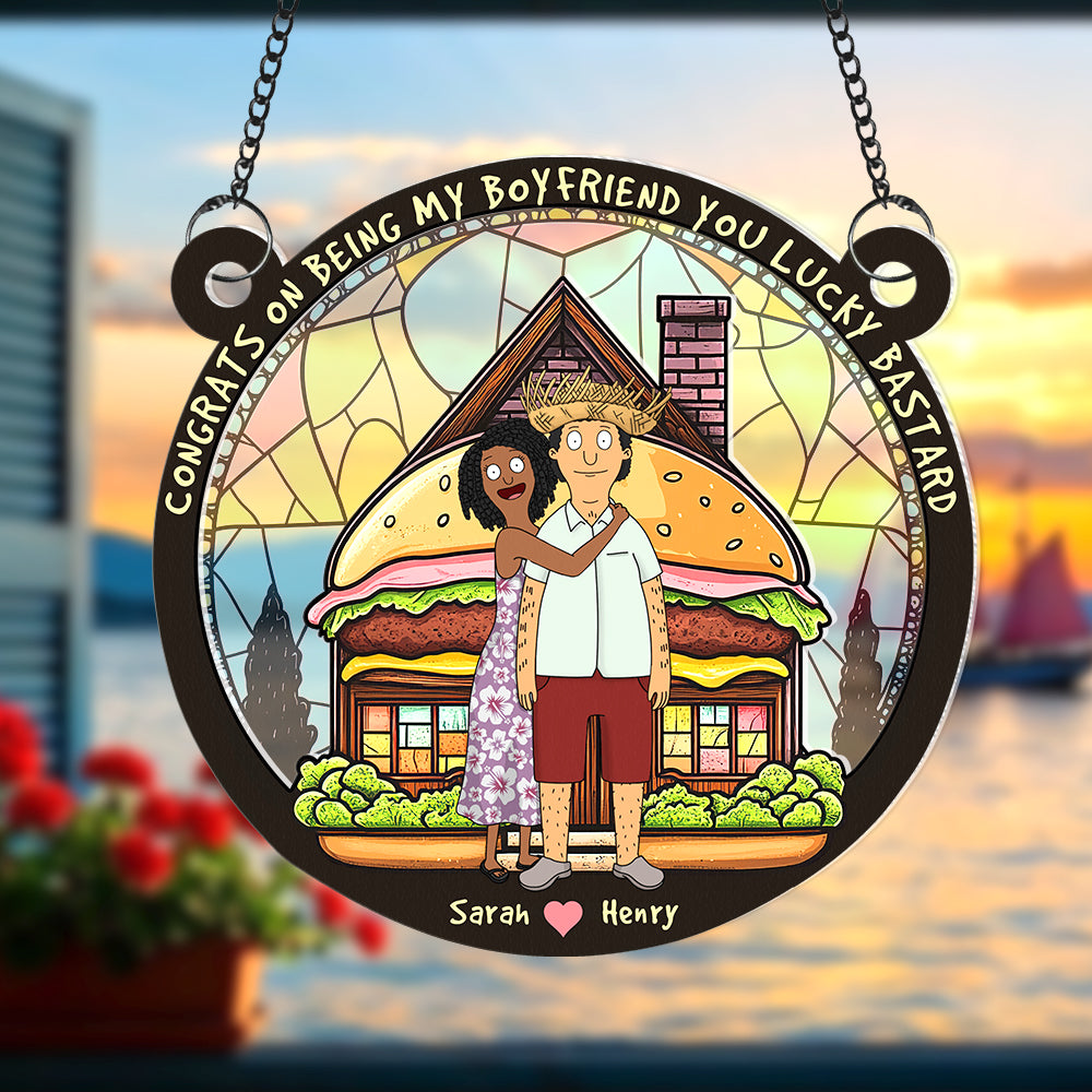 Personalized Gifts For Couple Suncatcher Ornament, Congrats On Being My Husband 01tgqn130225hg - Ornament - GoDuckee