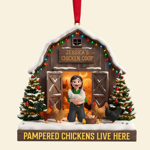 Personalized Gifts For Farmers Christmas Chicken Coop Ornament 04natn190925 - Ornament - GoDuckee