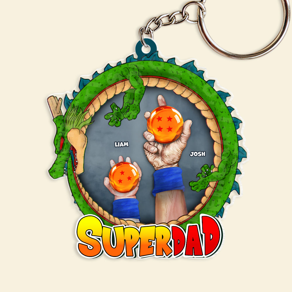 Personalized Gifts For Dad Keychain Dragon Dad 06QHPU050424 - Keychains - GoDuckee