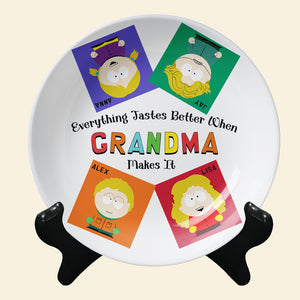 Personalized Gift For Grandma Ceramic Round Plate 01KAMH270325HG - Ceramic Round Plate - GoDuckee