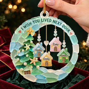Besties House Seaglass Acrylic Ornament - Personalized Christmas Gifts 01nadt211026