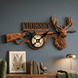 Hunting Deer Acrylic Wall Clock Personalized Gifts For Hunters 02TGMG301225 - Hanging Wall Clock - GoDuckee