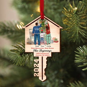 Personalized Gifts For Family Wood Ornament, Christmas New Home 01NATN290824TM - Ornament - GoDuckee