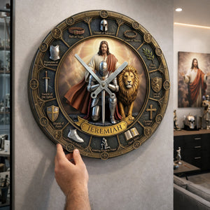 Kneeling Knight Acrylic Hanging Wall Clock - Personalized Gifts For Christian 01hulu060326 - Hanging Wall Clock - GoDuckee