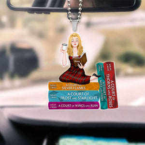 Personalized Gifts For Book Lover Car Ornament Reading Girl 01hutn050324pa - Ornaments - GoDuckee