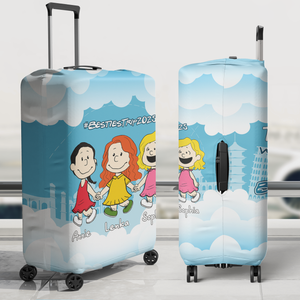 Personalized Gifts For Friends Luggage Cover, Besties Upcoming Trip 03QHLU241224HH - Luggage Covers - GoDuckee