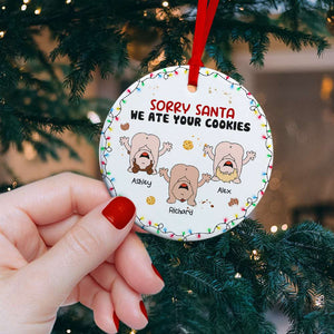 Sorry Santa, We Ate Your Cookie, Gift For Kids, Personalized Ceramic Ornament, Baby Butt Ornament, Christmas Gift - Ornament - GoDuckee