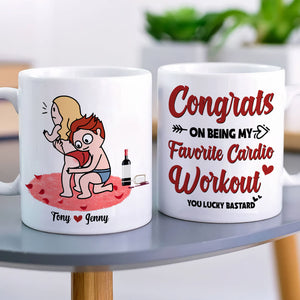 Funny Couple, Congrats On Being My Favorite Cardio Workout, Personalized Coffee Mug, Couple Gift, Gifts For Him, Gifts For Her - Coffee Mug - GoDuckee