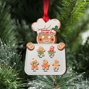 Family's Sugar And Spice, Gift For Family, Personalized Wood Ornament, Gingerbread Kids Ornament, Christmas Gift 02PGHN120923 - Ornament - GoDuckee