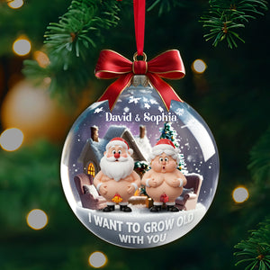 Funny Old Couple Personalized Gifts For Couple Christmas Ornament 06ohlu240925 - Ornament - GoDuckee