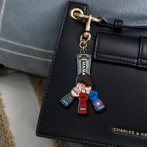 Personalized Gifts For Mom Keychain Superhero Fist Bump 02QHHU080325HA - Keychains - GoDuckee