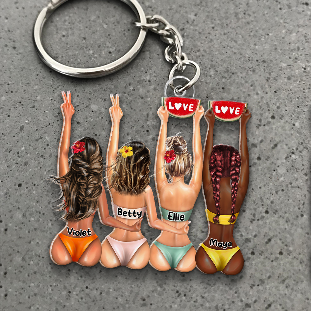 Personalized Gifts For Bestie Keychain Beach Girls 03QHHU100125TM - Keychains - GoDuckee