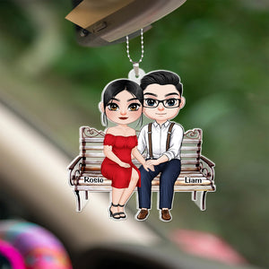 Couple Gift, Personalized Car Ornament, Couple Hugging Ornament - Ornament - GoDuckee