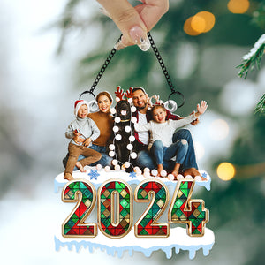 Custom Photo Gifts For Family Christmas Suncatcher Ornament 02QHHU270824 - Ornament - GoDuckee