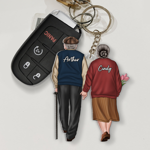 Personalized Gifts For Old Couples Keychain Hand In Hand Couple 08QHHU150125TM - Keychains - GoDuckee