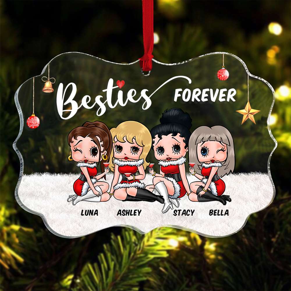 Bestie Forever, Gift For Bestie, Personalized Medallion Ornament, Best Friends Ornament, Christmas Gift 04HUHU280723HH TT - Ornament - GoDuckee