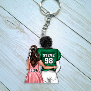 Personalized Gifts For Couple Keychain Couple Hugging Back View 072QHHU110125TM - Keychains - GoDuckee