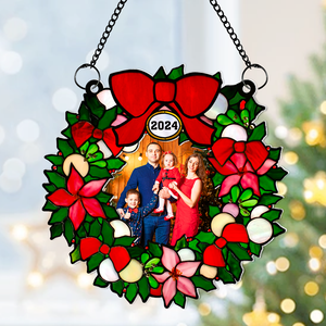 Custom Photo Gifts For Family Christmas Suncatcher Ornament 03QHHU270824 - Ornament - GoDuckee