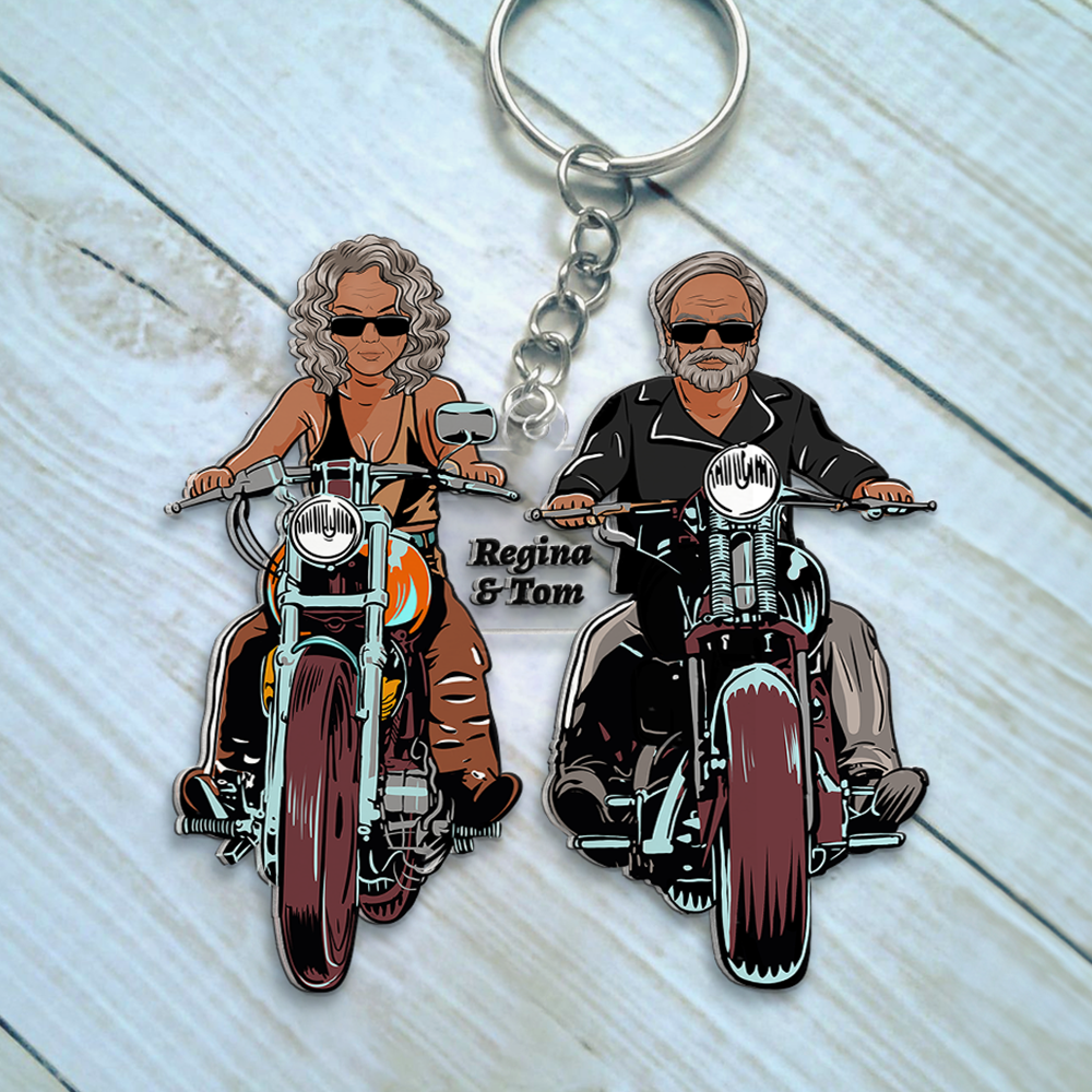 Personalized Gifts For Couple Motocross Keychain 03QHHU090125TM - Keychains - GoDuckee