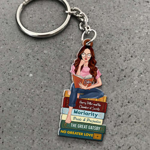 Girl Reading Book 01huhu210623tm Personalized Keychain - Keychains - GoDuckee