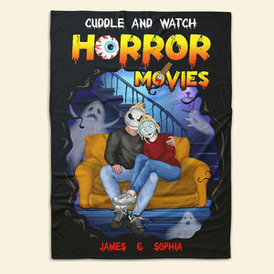 Personalized Gifts For Couple Blanket, Horror Movie Couple 01kapu110724pa - Blanket - GoDuckee