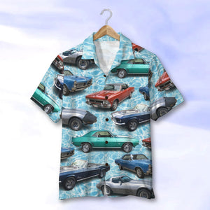Custom Classic Car Photo Hawaiian Shirt, Water Pattern, Summer Gift(Car0107) (New) - Hawaiian Shirts - GoDuckee