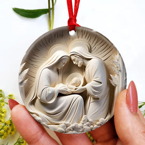 Christmas Gifts For Christian Ceramic Ornament, Nativity of Jesus Scene 02napu210824 - Ornament - GoDuckee