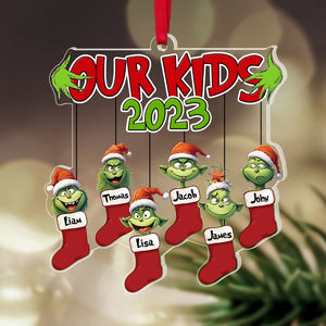 Funny Family On Xmas Socks, Personalized 01OHPU01123 Ornament - Ornament - GoDuckee