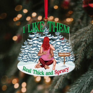 Couple, I Like Them Real Thick, Personalized Ornament, Christmas Gifts For Couple - Ornament - GoDuckee