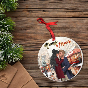 Always & Forever-Personalized Acrylic Ornament- Gift For Him/ Gift For Her- Christmas Gift- Couple Ornament - Ornament - GoDuckee