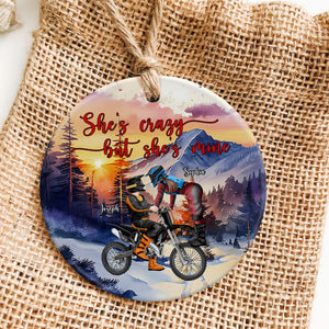 The Couple, She's Crazy But She's Mine, Personalized Ornament, Christmas Gift For Couple - Ornament - GoDuckee