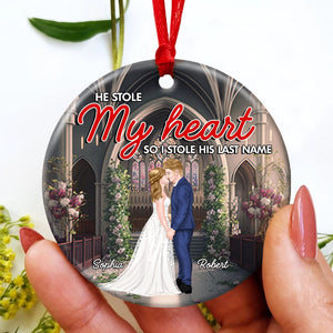 Couple, He Stole My Heart, Personalized Ornament, Christmas Gifts For Couple - Ornament - GoDuckee