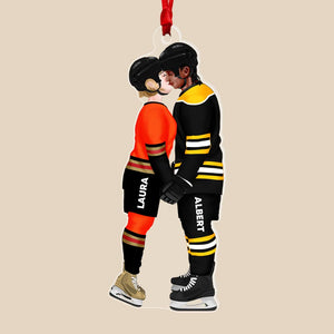 Sport Kissing Couple, Personalized Ornament, Gift For Christmas - Ornament - GoDuckee