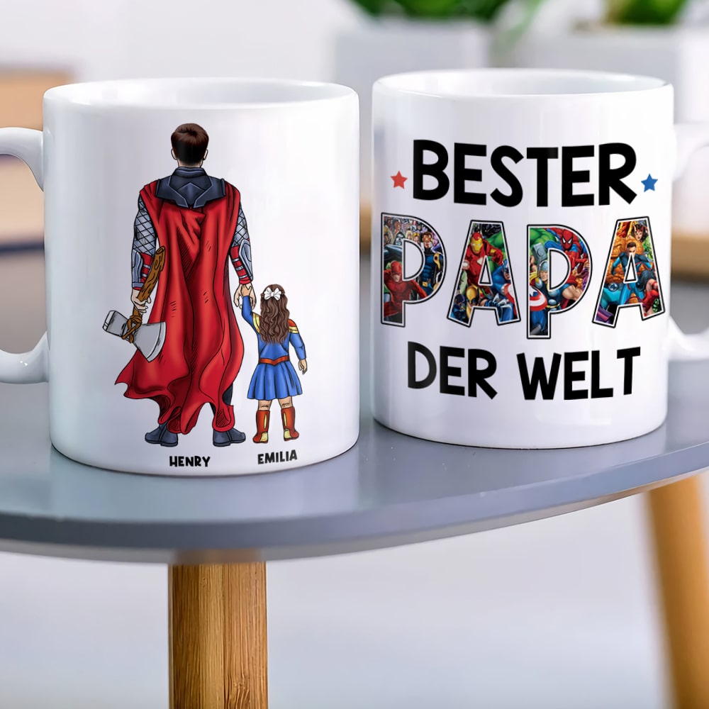 Personalisierte Tasse Bester Papa Der Welt Vatertagsgeschenke-011qhqn041223tm-tasse2 - Coffee Mug - GoDuckee