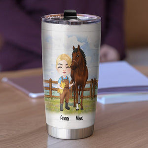 I Was Feeding My Horse Treats - Personalized Tumbler - Gift For Horse Lovers - Tumbler Cup - GoDuckee