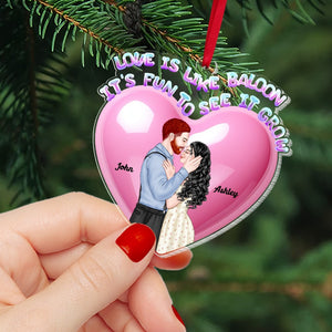 Love Is Like Balloon- Personalized Acrylic Ornament-Couple Gift- Couple Ornament - Ornament - GoDuckee