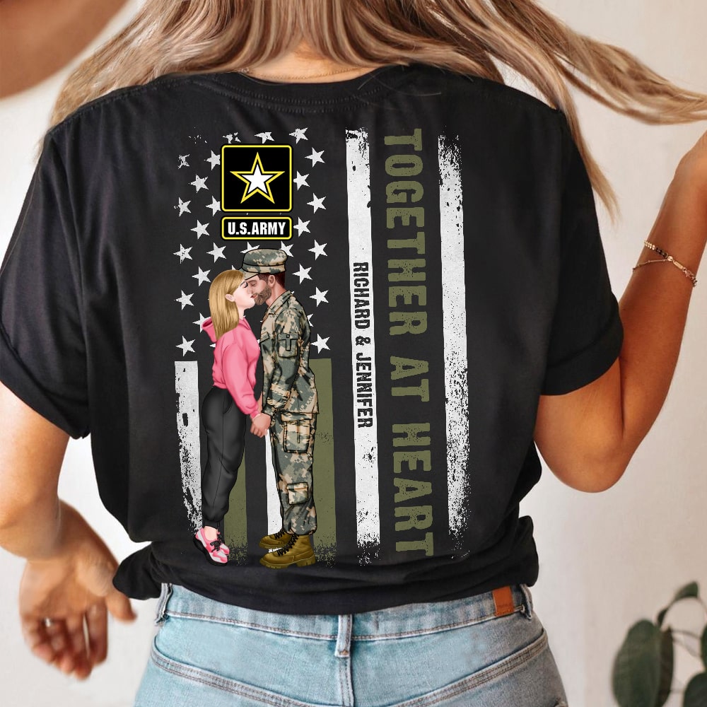 Together At Heart- Personalized Shirt -Couple Gift-Military Couple Shirt- 01naqn151223pa - Shirts - GoDuckee