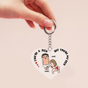 Couple, You're A D*ck, Personalized Keychain, Gift For Couple - Keychains - GoDuckee