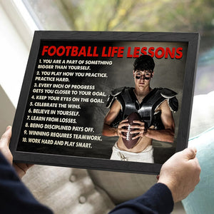 Football Life Lessons, Custom Photo Canvas Print, Gift For Football Lover - Poster & Canvas - GoDuckee