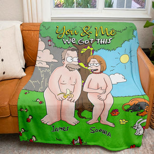 Personalized Gifts For Couple Blanket, Funny Naked Couple 03NADC120824HG - Blanket - GoDuckee