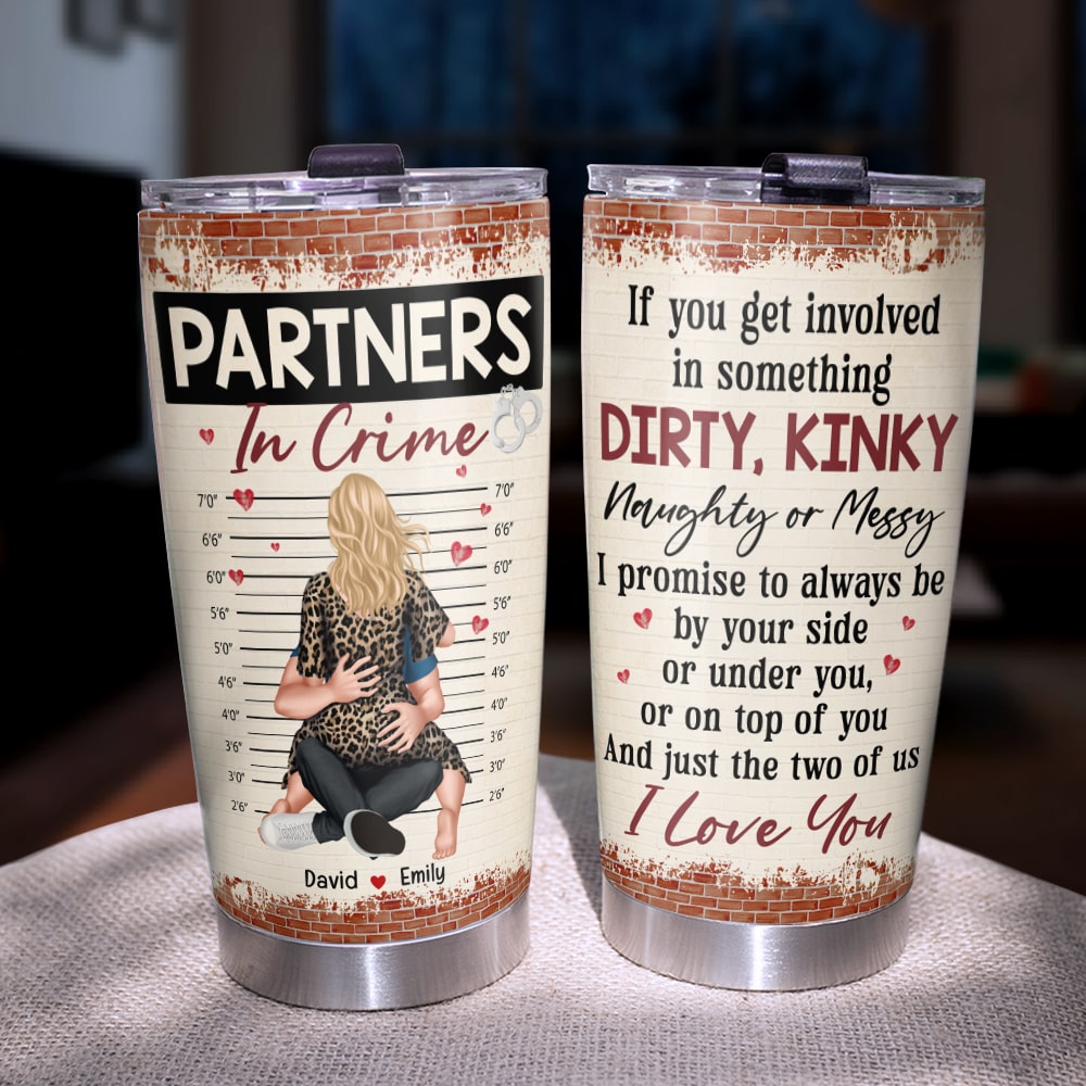 Personalized Gifts For Couple Tumbler Partners In Crime - Tumbler Cup - GoDuckee